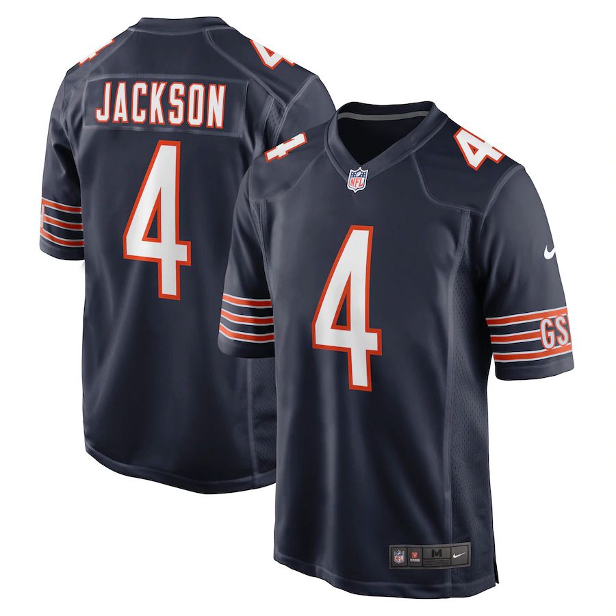 Men Chicago Bears 4 Eddie Jackson Nike Navy Game Player NFL Jersey